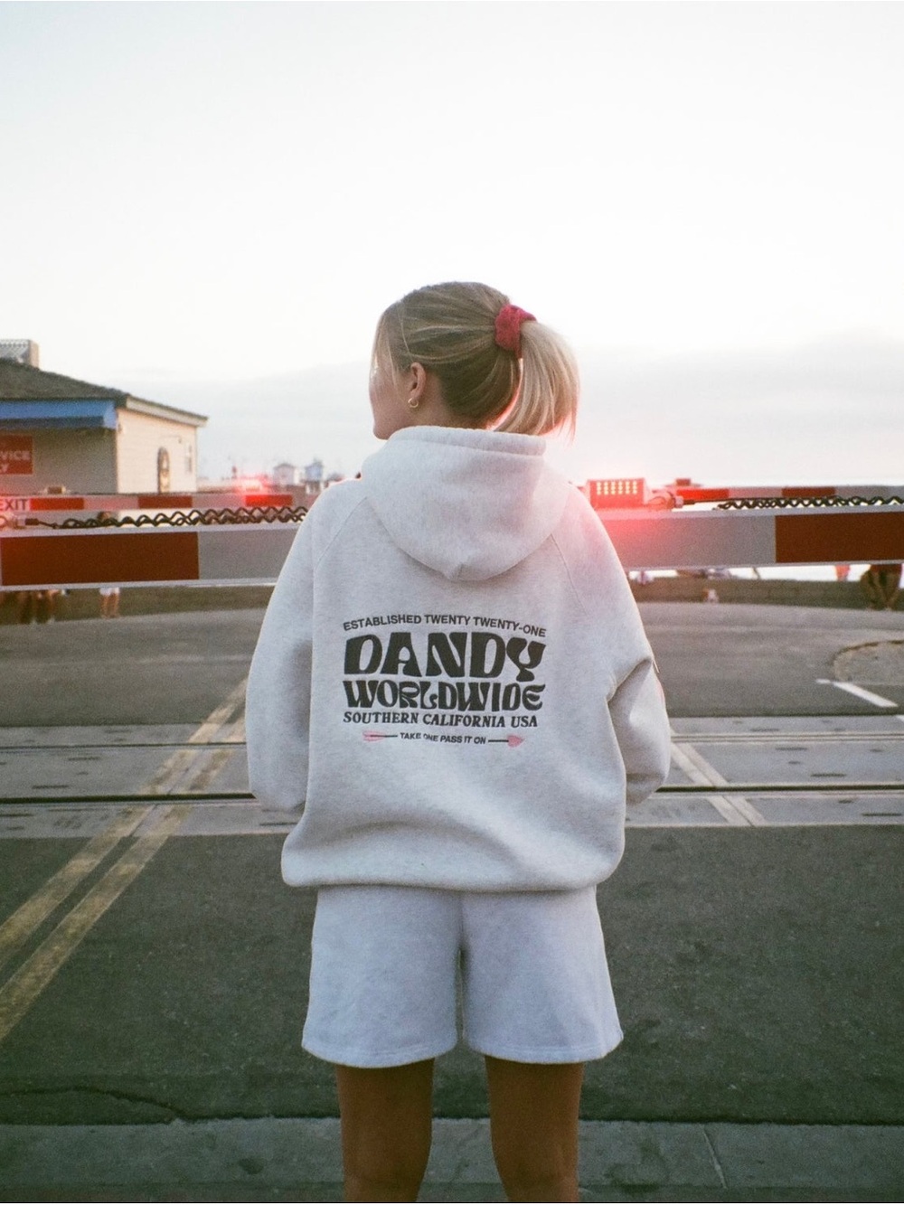 Dandy "Heart on My Sleeve" Oversized Lux Hoodie in Heather Gray, size S